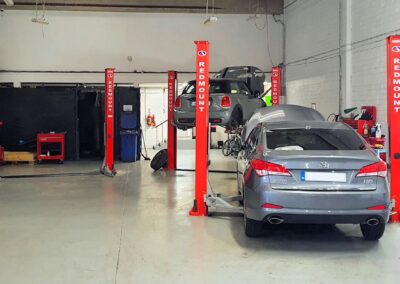three Redmount 2 post lifts fitted in a workshop in Dublin,